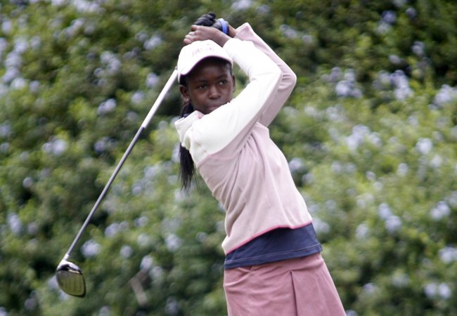 Naomi Wafula follows her shot during the Dasani Royal Women’s Open at the Royal Golf club.(Photo by Shutterspeed)