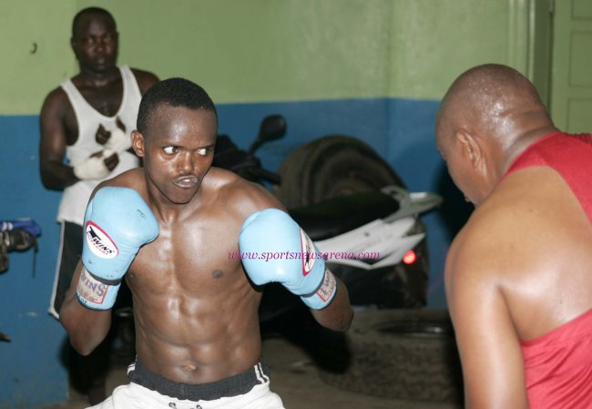 Benson Gicharu in a past training session. He beat a world champion from Azerbaijan.(Photo:SNA File)